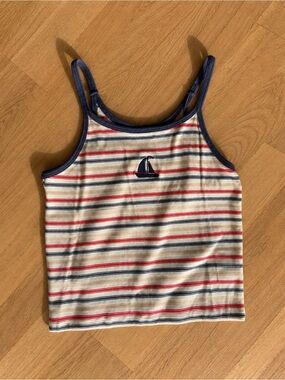 Cotton On Striped Sailboat Cami Tank Top Y2K Nautical